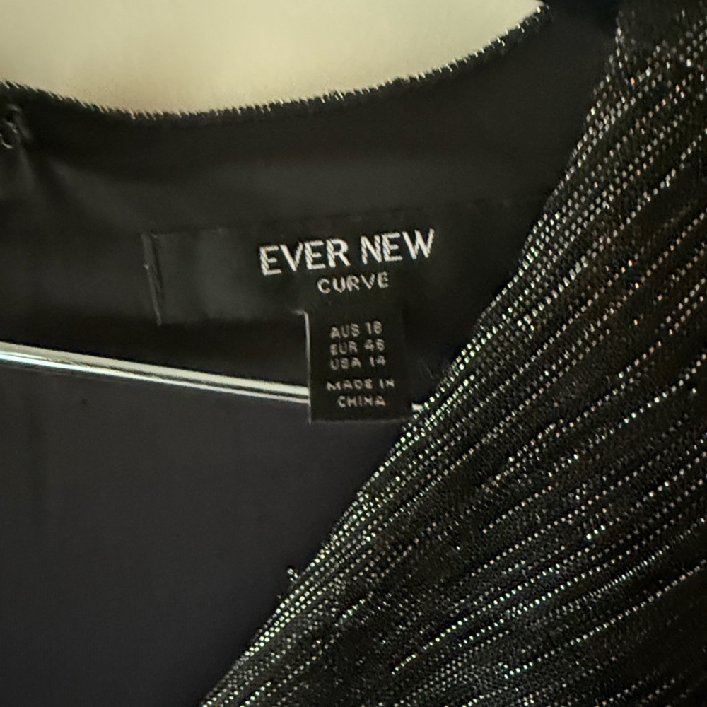 EverNew curve - Shimmering Black Long Sleeve Dress - Picture 4 of 6